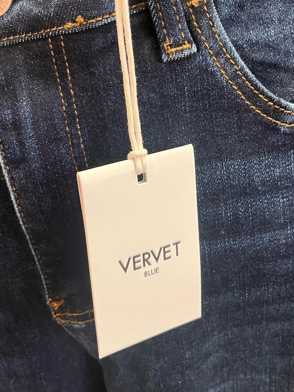 Vervet Bella High Rise Crop Flare Jeans Women’s 14 Dark Wash Raw Hem NWT - Picture 12 of 13